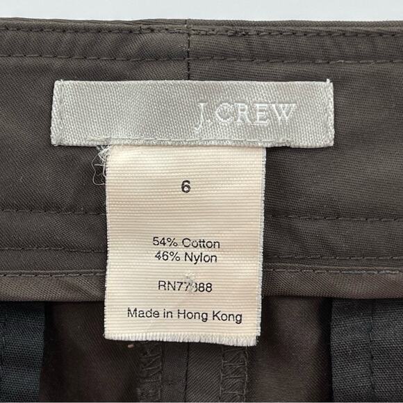 J. Crew Lightweight Chocolate Brown Cotton Nylon Cropped Wide Leg Pants Size 6 - Picture 7 of 8